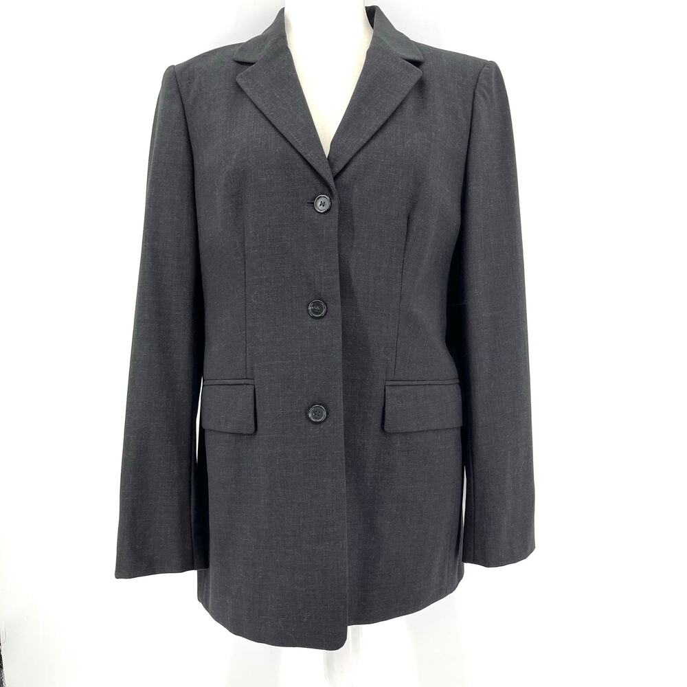 J. Crew Gray‎ Wool Blend Lined Blazer Career Jacket Single Breasted Pockets (10)